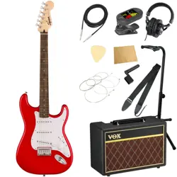 SQUIER BY FENDER SONIC STRATOCASTER HT LRL TOR WITH VOX AMPLIFIER 11-PIECE BEGIN