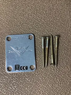 FENDER CUSTOM SHOP JOURNEYMAN RELIC 1959 STRATOCASTER NECK PLATE & SCREWS 2786