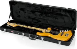 HARD SHELL WOOD CASE FOR ELECTRIC BASS GUITARS; FITS FENDER PRECISION/JAZZ BASS