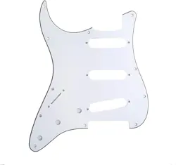 SSS 11 HOLE LEFT HANDED STRAT GUITAR PICKGUARD FOR FENDER USA/MEXICAN MADE STAND