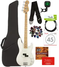 FENDER PLAYER PRECISION BASS, MAPLE - POLAR WHITE W/ GIG BAG