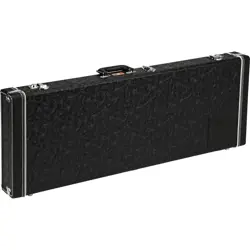 FENDER WAYLON JENNINGS STRAT/TELE CASE, BLACK TOOLED LEATHER