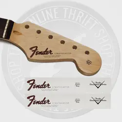 FENDER 60'S STRAT WATERSLIDE GUITAR NECK HEADSTOCK DECALS W/ CS LOGO (SET OF 2)