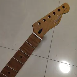 22 FRET  ROASTED FLAME MAPLE ELECTRIC GUITAR NECK FOR FENDER TELE REPLACE
