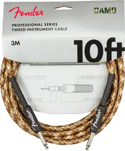 GENUINE FENDER® PROFESSIONAL SERIES INSTRUMENT CABLE, 10', DESERT CAMO - BARGAI