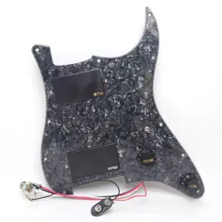GUITAR PREWIRED LOADED PICKGUARD SET HH HUMBUCKER ACTIVE PICKUP BLACK FOR FENDER