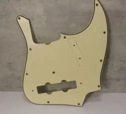 AGED PICKGUARD FOR FENDER JAZZ BASS - VINTAGE CREAM WIDE BEVEL