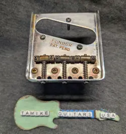 AGED RELIC FENDER  TELECASTER BRIDGE /W BRASS SADDLES + HARDWARE 