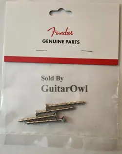  FENDER GUITAR & BASS NECK MOUNTING SCREW CHROME 4 SCREWS  0994948000 #8 X 1-3/4