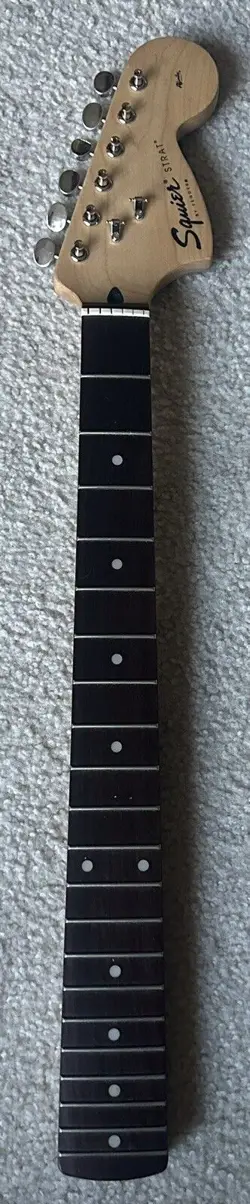 2000 FENDER SQUIER AFFINITY STRATOCASTER NECK 70'S STYLE HEADSTOCK W/UPGRADES