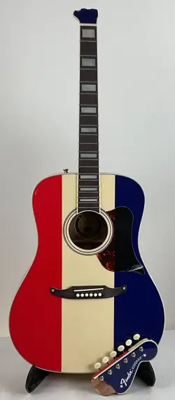 FENDER BUCK OWENS KINGMAN ACOUSTIC GUITAR, RED WHITE BLUE