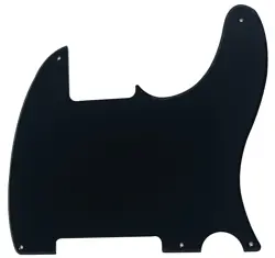 PICKGUARD FOR FENDER TELECASTER TELE 5 HOLE BLANK GUITAR--1-PLY-ACRYLIC BLACK