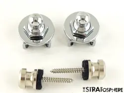 2 FENDER LOCKING STRAP LOCKS + KNOBS, STRAT STRATOCASTER AMERICAN ULTRA II