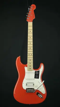 FENDER LIMITED EDITION PLAYER STRATOCASTER HSS, FIESTA RED W/ MATCHING HEADSTOCK