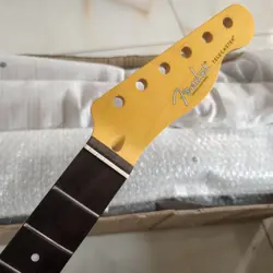 21FRET TL ELECTRIC GUITAR NECK MAPLE FOR DIY FENDER REPLACE YELLOW MATTE