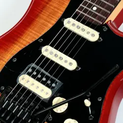 FENDER ISHIBASHI FSR MIJ HYBRID II STRATOCASTER HSS KOA TOP BLACK HARDWARE