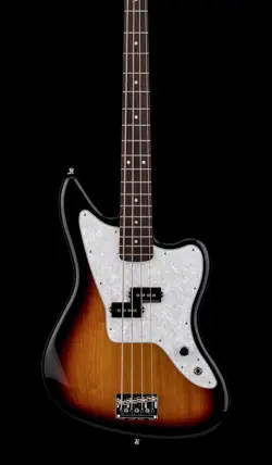 FENDER MARK HOPPUS JAGUAR BASS GUITAR, RW FB, 3-COLOR SUNBURST