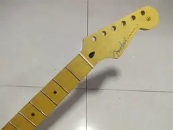 YELLOW MATTE STRAT ELECTRIC GUITAR NECK 22 FRET PART FOR DIY FENDER REPLACE