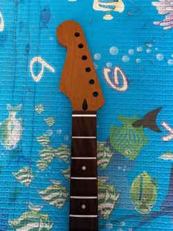 VINTAGE 22 FRET YELLOW MATTE MAPLE ELECTRIC GUITAR NECK FOR FENDER STRAT REPLACE