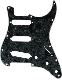 FENDER 11-HOLE MODERN-STYLE STRATOCASTER S/S/S PICKGUARD - BLACK MOTO