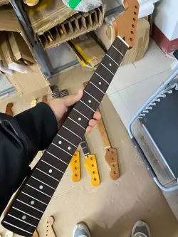 22 FRET YELLOW MATTE MAPLE ELECTRIC GUITAR NECK FOR FENDER STRAT REPLACE