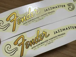 2PCS FENDER JAZZMASTER GUITAR RETRO WATERSLIDE TRANSFER HEADSTOCK DECALS STICKER