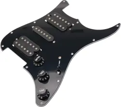 HSH LOADED PICKGUARD BLACK WIRED PLATE FOR FENDER STRAT GUITAR REPLACEMENT