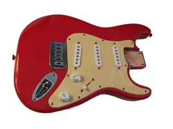 MINI SQUIER BY FENDER STRAT STYLE RED ELECTRIC GUITAR BODY LOADED SQ1