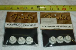 2 PK FENDER ORIGINAL STRATOCASTER GUITAR WHITE KNOBS # 099-2035-000 - ITEM NW