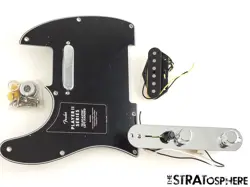 LEFTY FENDER PLAYER II TELE LOADED PICKGUARD, PICKUPS PLATE KNOBS ALNICO BLACK