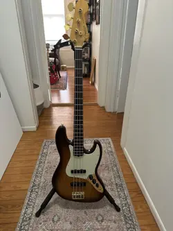 FENDER 75TH ANNIVERSARY COMMEMORATIVE JAZZ BASS GUITAR - BOURBON BURST