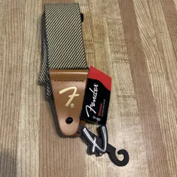 NEW FENDER VINTAGE TWEED GUITAR STRAP WITH LEATHER ENDS