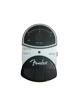 FENDER PT-100 CHROMATIC GUITAR STAGE TUNER BLACK/GRAY HEAVY CAST FOOT PEDAL