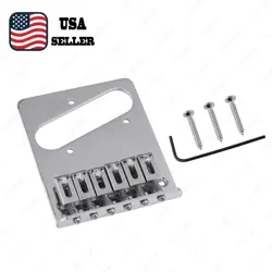 CHROME 6-SADDLE MODERN TELE BRIDGE ASSEMBLY FOR FENDER TELECASTER GUITAR