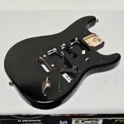 2008 FENDER AMERICAN STANDARD STRATOCASTER ALDER BODY BLACK - USA STRAT GUITAR