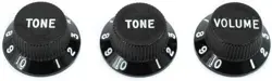 FENDER STRATOCASTER KNOBS BLACK 1-VOLUME/2-TONE (0991365000)