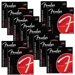 12 SETS FENDER 250M NICKEL-PLATED STEEL MEDIUM ELECTRIC GUITAR STRINGS (11-49)