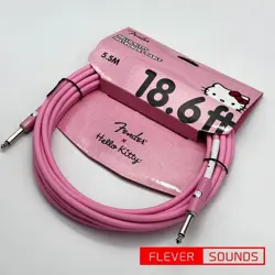 FENDER HELLO KITTY PINK ORIGINAL INSTRUMENT CABLE 18.6FT/5.5M 1/4
