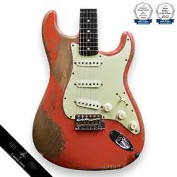 FENDER CUSTOM SHOP 1961 STRATOCASTER HEAVY RELIC FIESTA RED  DALE WILSON