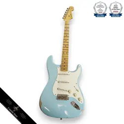 FENDER CUSTOM SHOP 1957 STRATOCASTER RELIC FADED DAPHNE BLUE 3.56KG