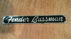 ORIGINAL VINTAGE BASSMAN AMP LOGO, FENDER, PLATE, FOR TWEED AMPLIFIER