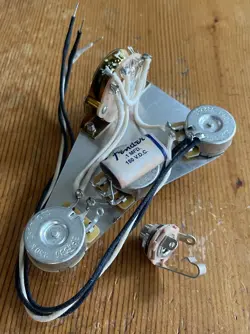 1959 FENDER STRATOCASTER WIRING HARNESS 250K CTS .1MF WHITE PHONE BOOK WAX 3 WAY