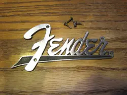 1960-63  FENDER AMPLIFIER EMBLEM / LOGO............ORIGINAL W/H SCREWS