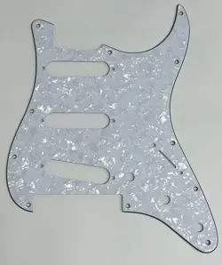 GUITAR PICKGUARD FOR FENDER PLAYER STRATOCASTER FLOYD ROSE SSS 4 PLY WHITE PEARL