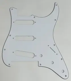 GUITAR PICKGUARD FOR FENDER PLAYER STRATOCASTER FLOYD ROSE SSS 3 PLY WHITE