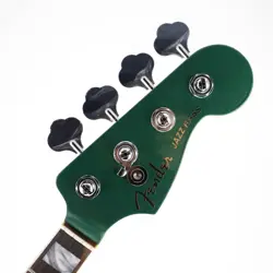 FENDER AMERICAN ULTRA JAZZ BASS NECK MYSTIC PINE GREEN HEADSTOCK