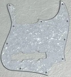 NEW GREAT-FOR FENDER USA/MEXICAN 5 STRING JAZZ BASS GUITAR PICKGUARD WHITE PEARL