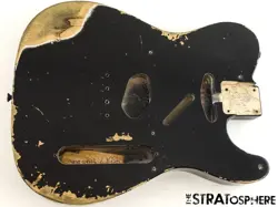 FENDER USA CUSTOM SHOP 1952 HEAVY RELIC TELECASTER BODY TELE NITRO BLACK RELIC