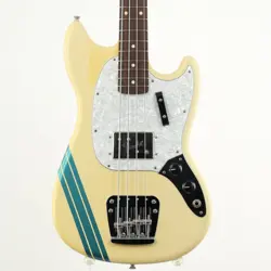 USED FENDER MEXICO / PAWN SHOP MUSTANG BASS OLYMPIC WHITE WITH STRIPE 2012