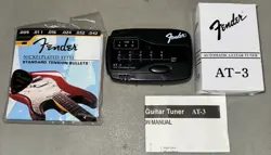 OEM ORIGINAL FENDER AT-3 AUTO GUITAR BASS TUNER + STANDARD TENSION BULLETS + PIC